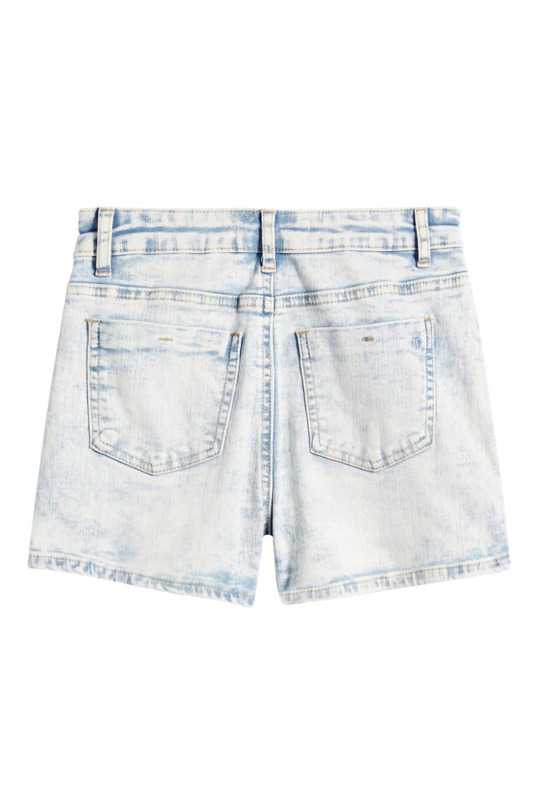 Kids' Overlap Stretch Denim Skort, Alternate, color, LIGHT INDIGO
