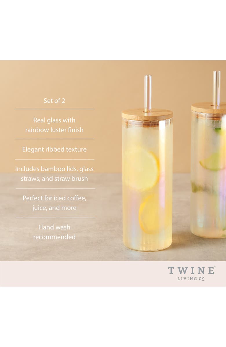 TWINE Rainbow Luster Tumblers Set of 2, Alternate, color, Clear