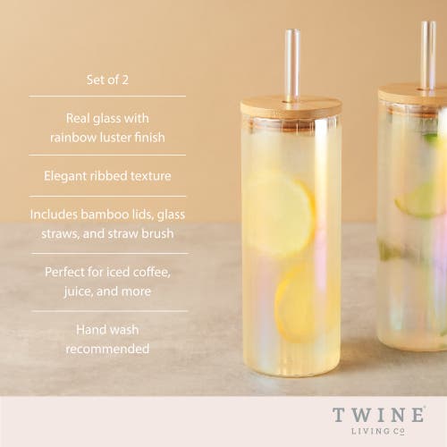 Twine Rainbow Luster Tumblers Set Of 2 In Clear