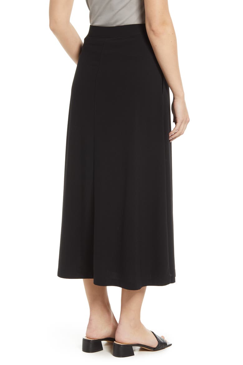 Soft Drape Midi Skirt, Alternate, color, BLACK