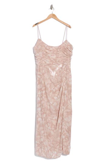 HUTCH HUTCH RUCHED BODICE SEQUIN SLIP GOWN 
