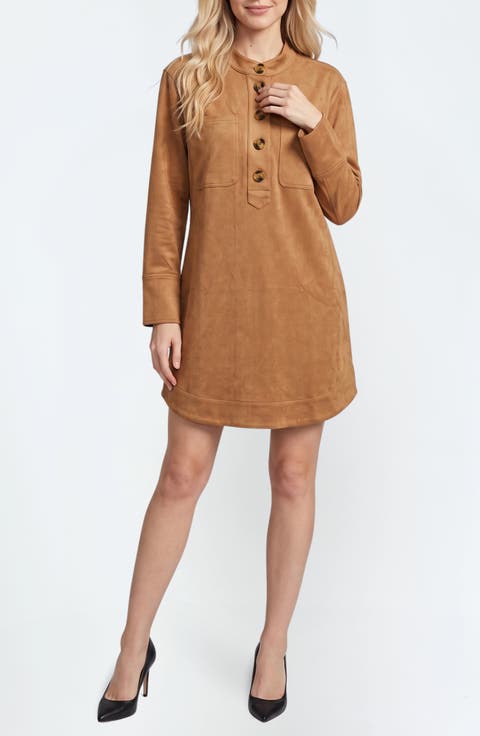 Faux Suede Shift Dress
