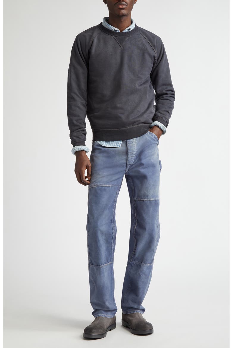 Raglan Crewneck Sweatshirt, Alternate, color, BLACK INDIGO