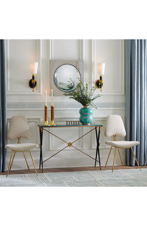 Jonathan Adler Eden Cinched Vase In Teal/gold
