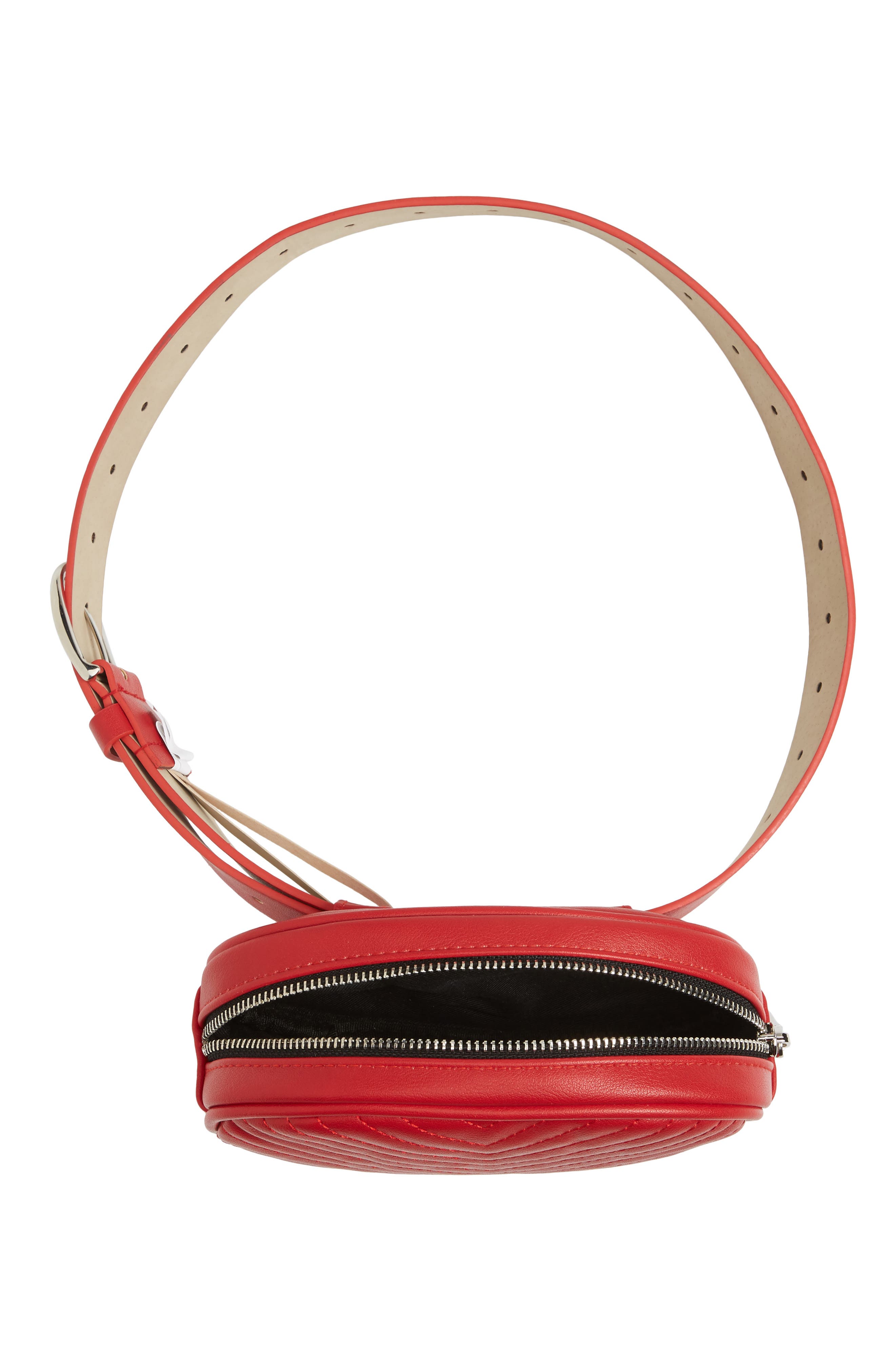 Quilted Belt Bag, Alternate, color, RED