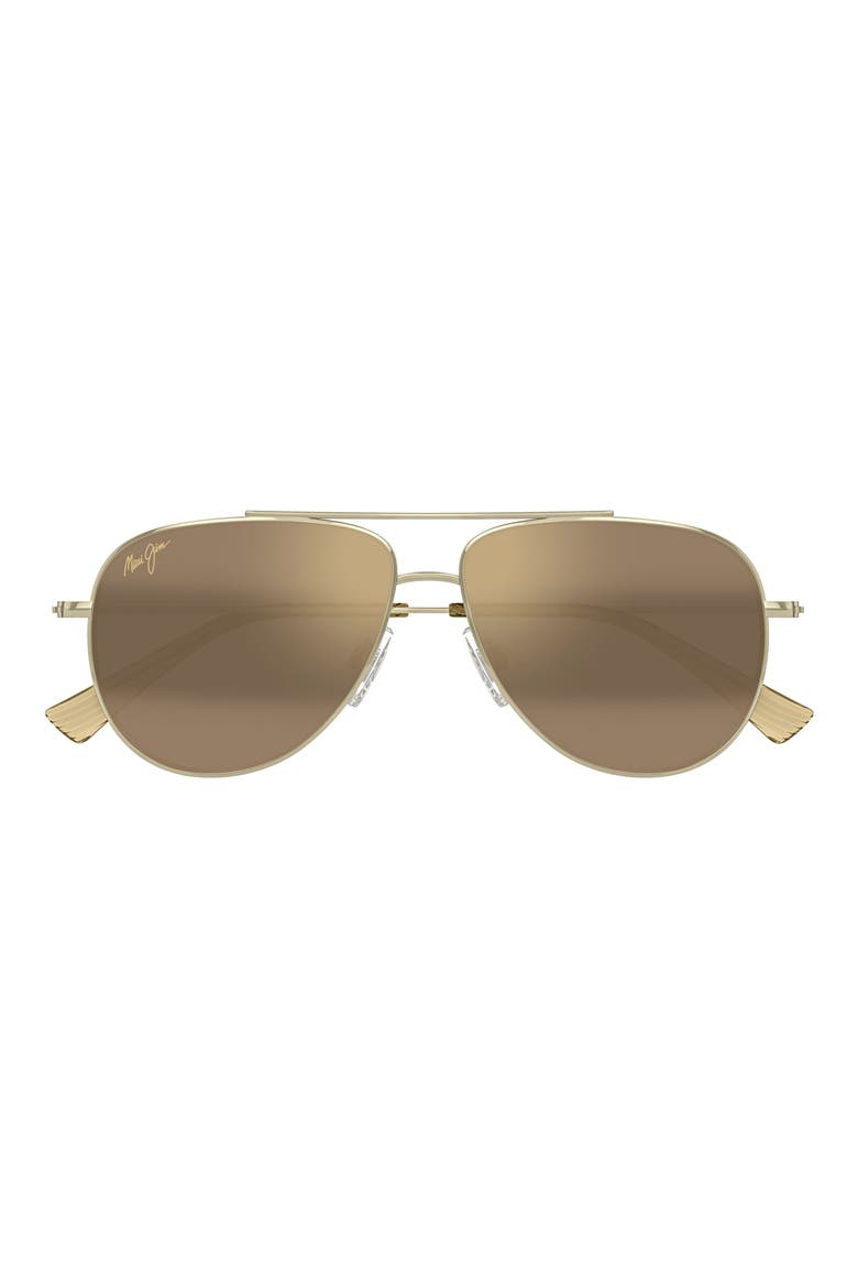 Hauloli XS 56mm Polarized Aviator Sunglasses, Main, color, GOLD