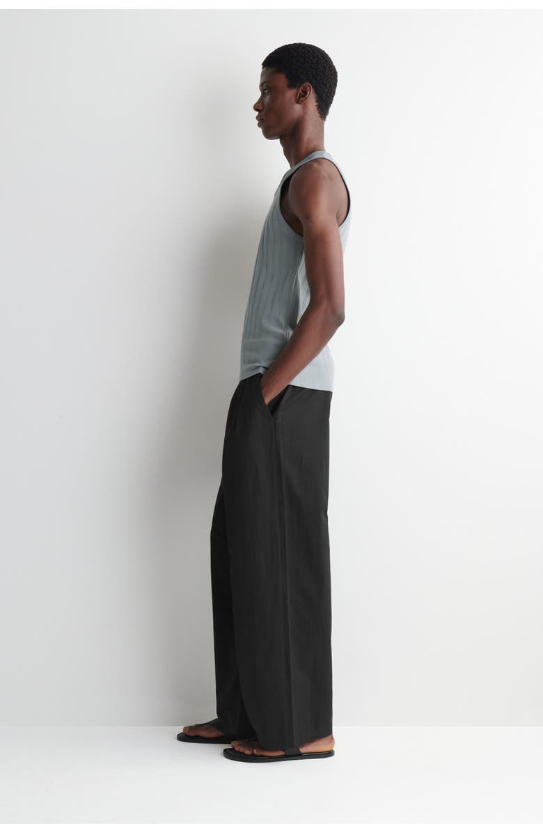COS Slim-fit Wide-rib Cotton Tank Top, Alternate, color, Gray