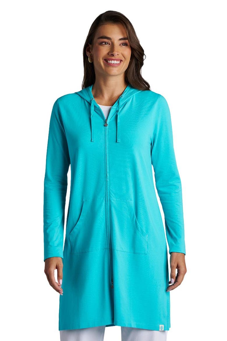 Women's Cabana Long Zip-Up Hoodie, UPF 50+ Sun Protection, Main, color, Coolibar Blue