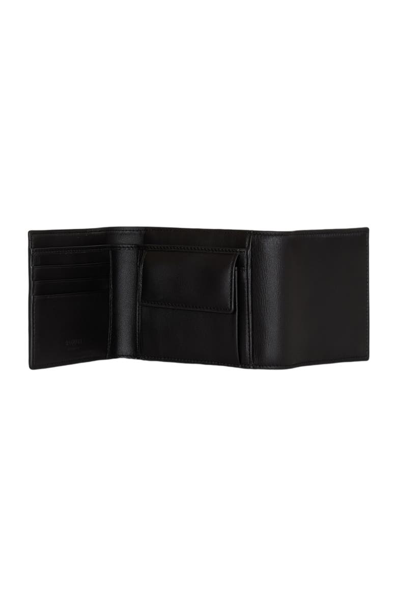 Smooth Leather Trifold Wallet, Alternate, color, black