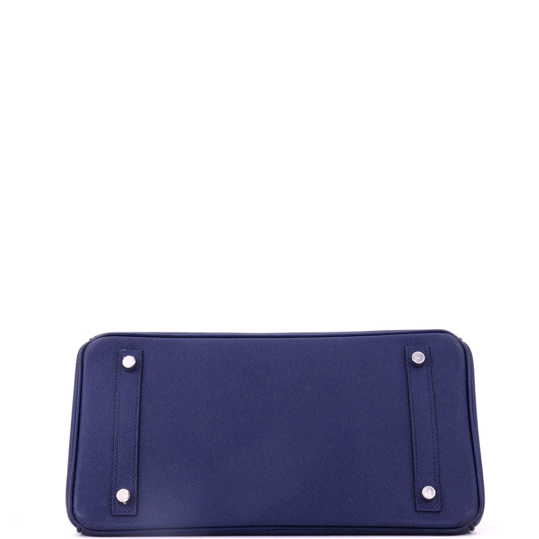 Birkin Handbag Blue Epsom with Palladium Hardware 30, Alternate, color, Blue