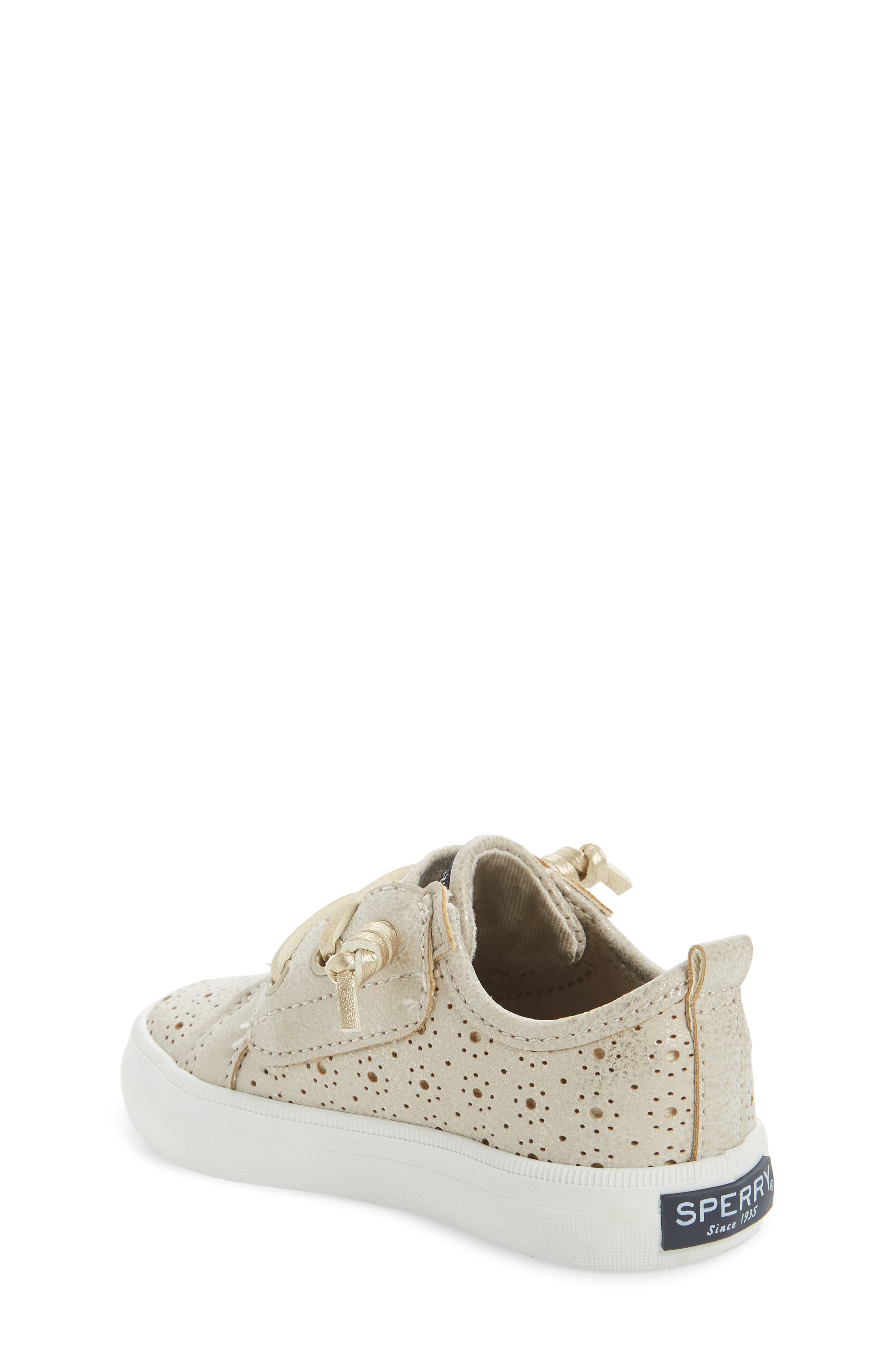 Sperry Crest Vibe Jr. Perforated Metallic Sneaker, Alternate, color, 