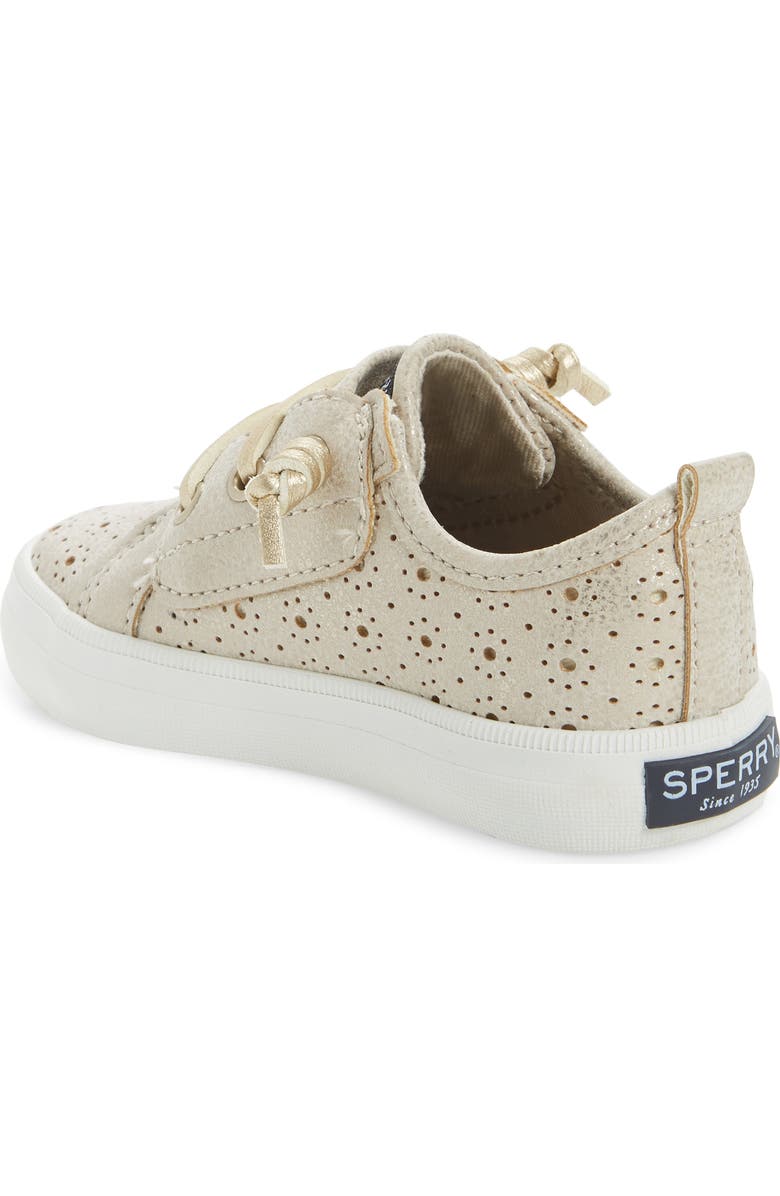 Sperry Crest Vibe Jr. Perforated Metallic Sneaker, Alternate, color,