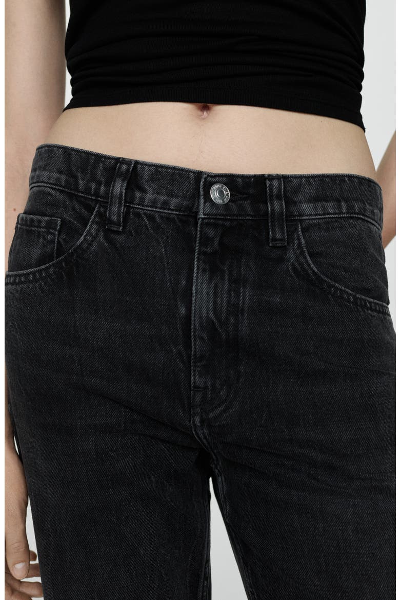 Turn-Up Hem Straight Leg Jeans, Alternate, color, BLACK DENIM