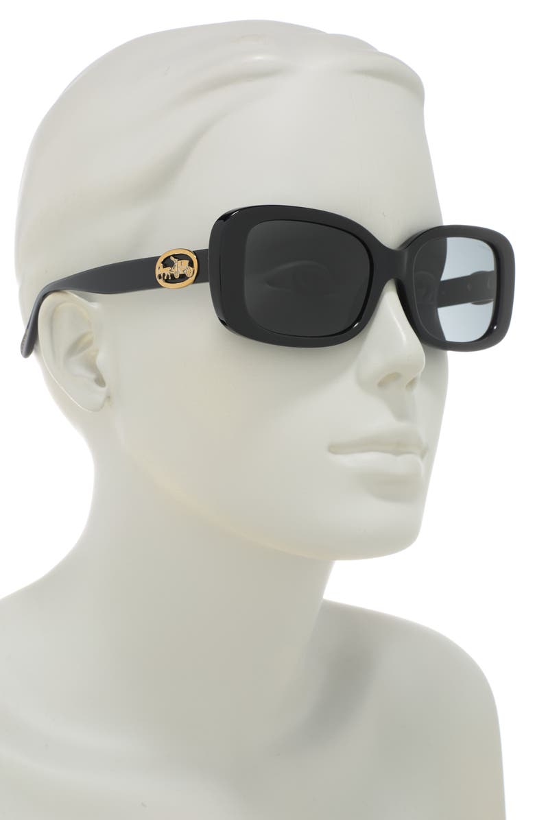 COACH 54mm Rectangle Core Sunglasses, Alternate, color, 