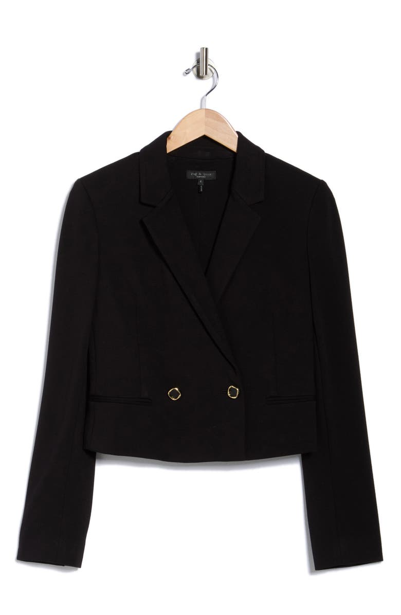 rag & bone Elvy Twill Blazer, Alternate, color, Black