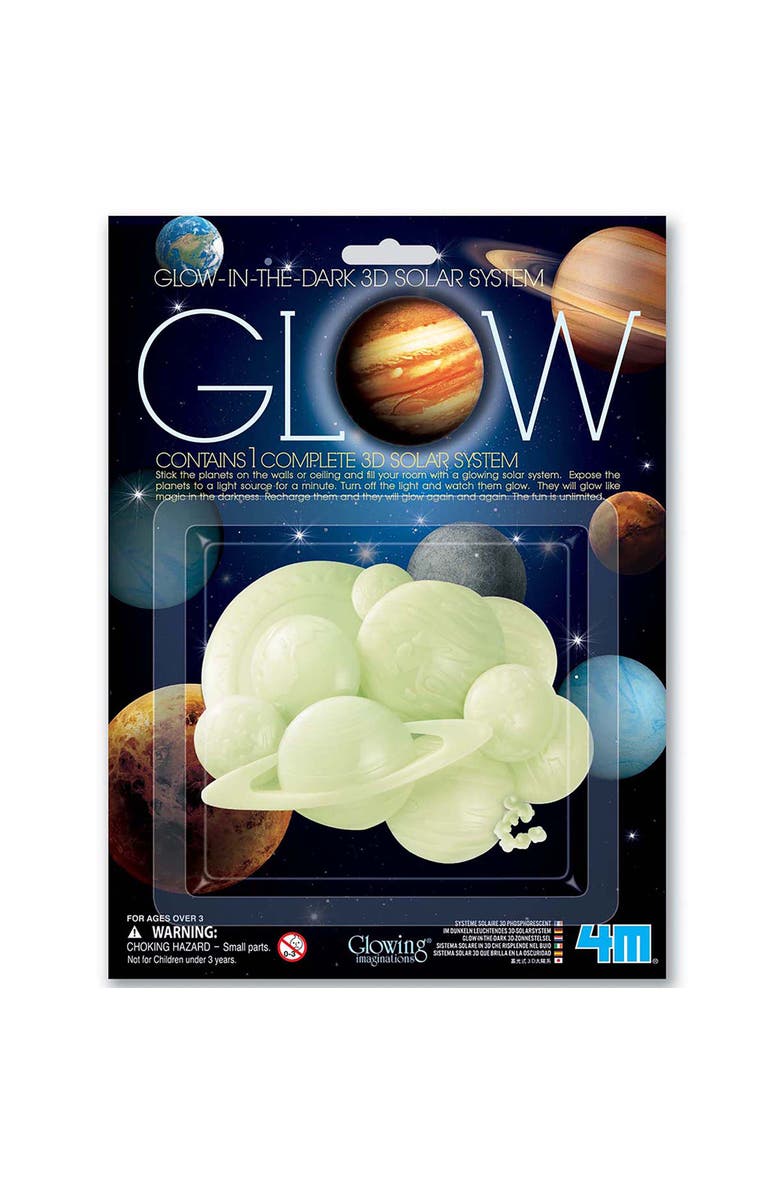 4M Glow 3D Solar System Glow in Dark Set, Ceiling Stick ons, Main, color, Multicolored