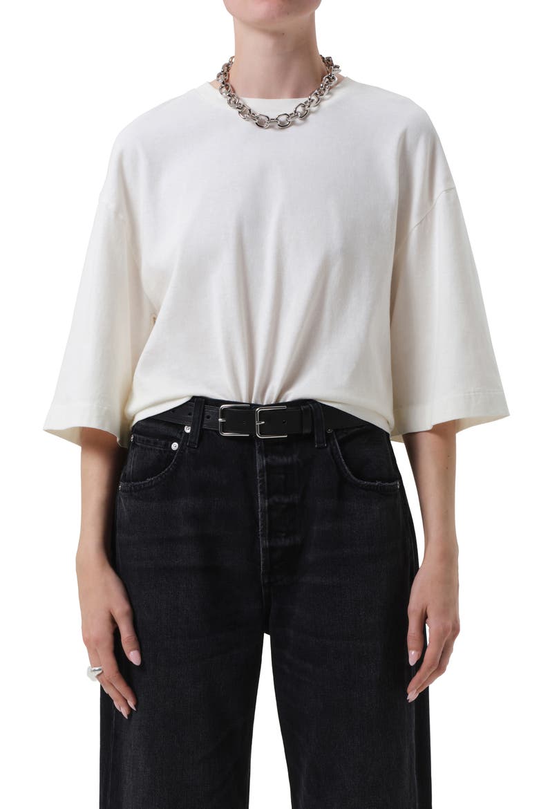 Amelia Cotton T-Shirt, Main, color, PASHMINA OFF WHITE