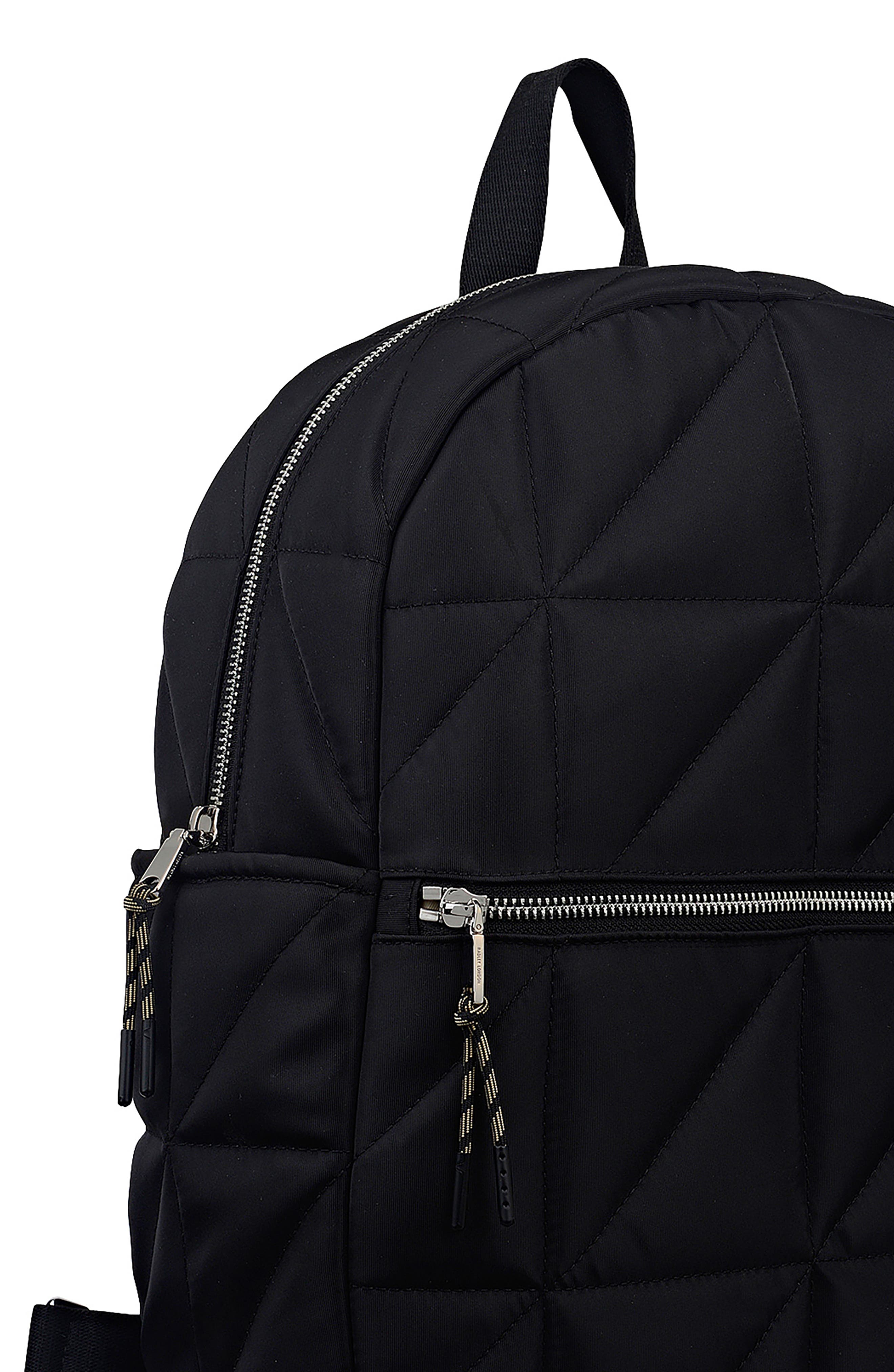 Danesfield Mews Quilted Backpack, Alternate, color, BLACK