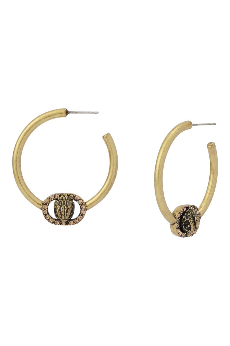Medium Chelsea Hoop Earrings, Main, color, BRASS