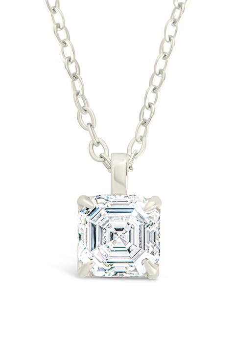 Asscher Cut Cubic Zirconia Pendant Necklace