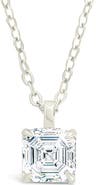 Sterling Forever Asscher Cut Cubic Zirconia Pendant Necklace