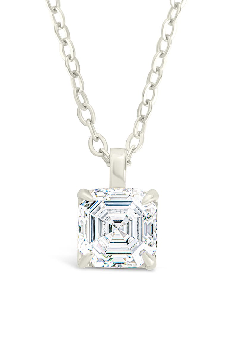 Asscher Cut Cubic Zirconia Pendant Necklace video