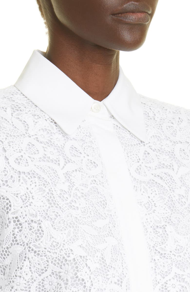 Loro Piana Evangeline Long Sleeve Guipure Lace Shirtdress, Alternate, color, 