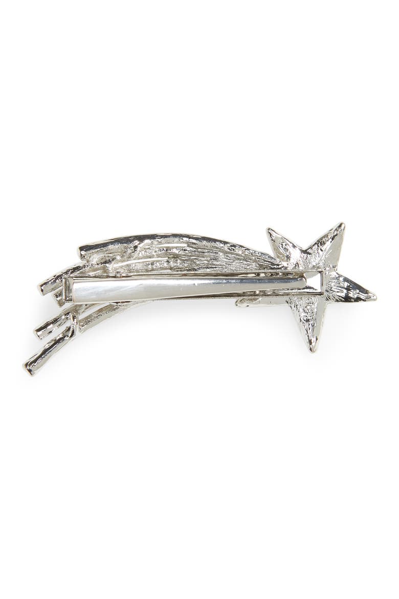Crystal Shooting Star Barrette, Alternate, color, SILVER