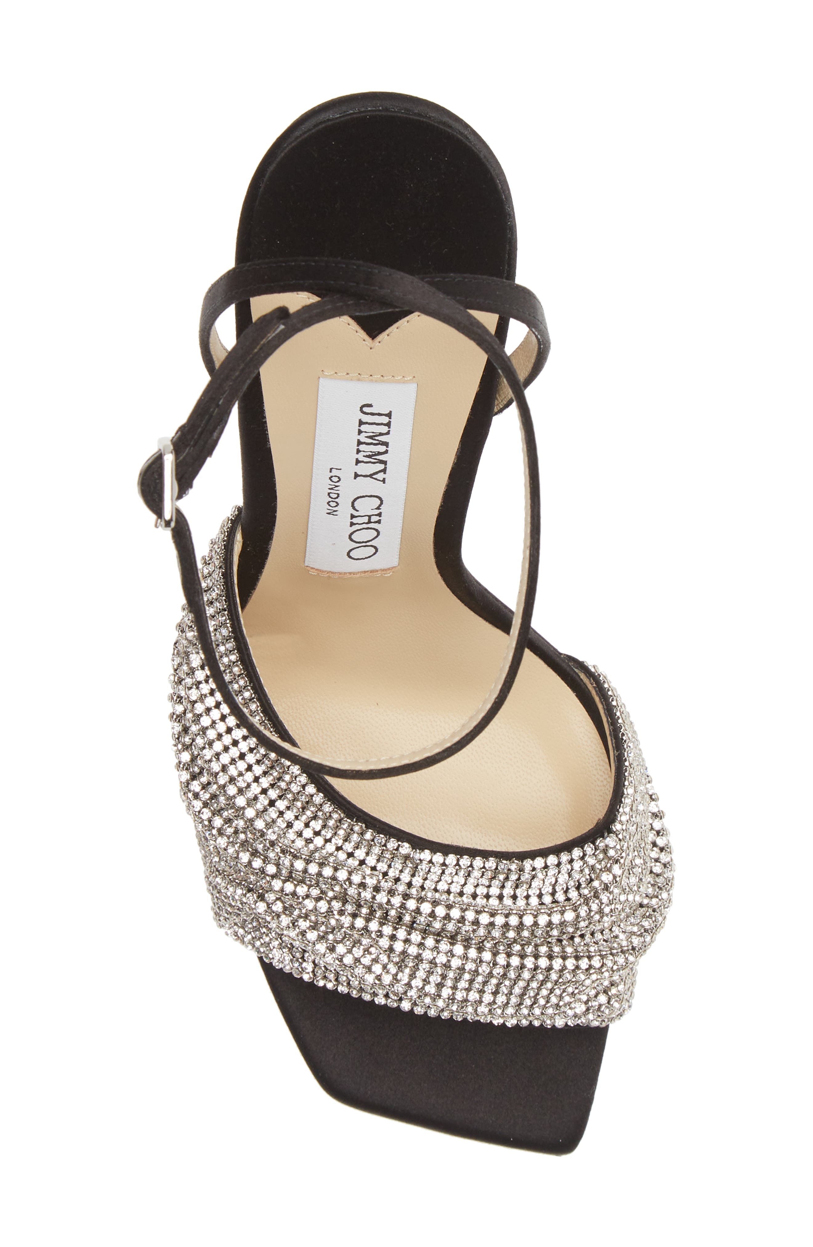 Jimmy Choo Naria Crystal Mesh Sandal, Alternate, color, 