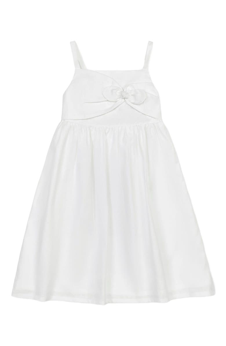 Hope & Henry Girls' Sleeveless Bow Front Linen Sundress, Infant, Main, color, 