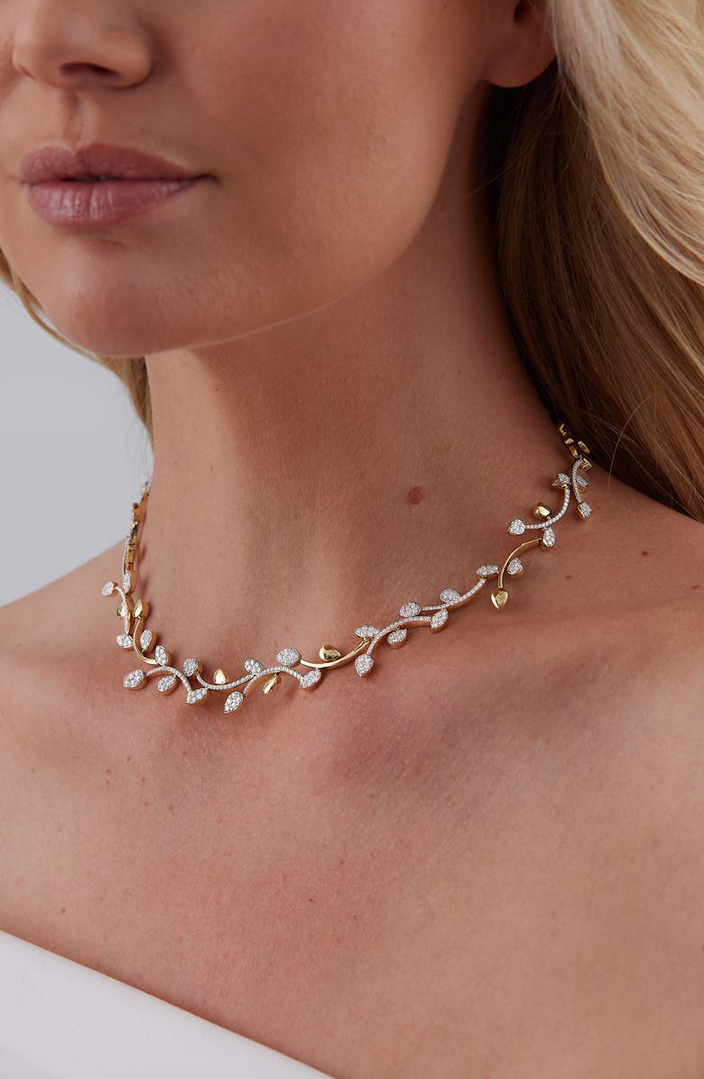 Sara Weinstock Lierre Pavé Diamond Pear Vine Necklace, Alternate, color, 