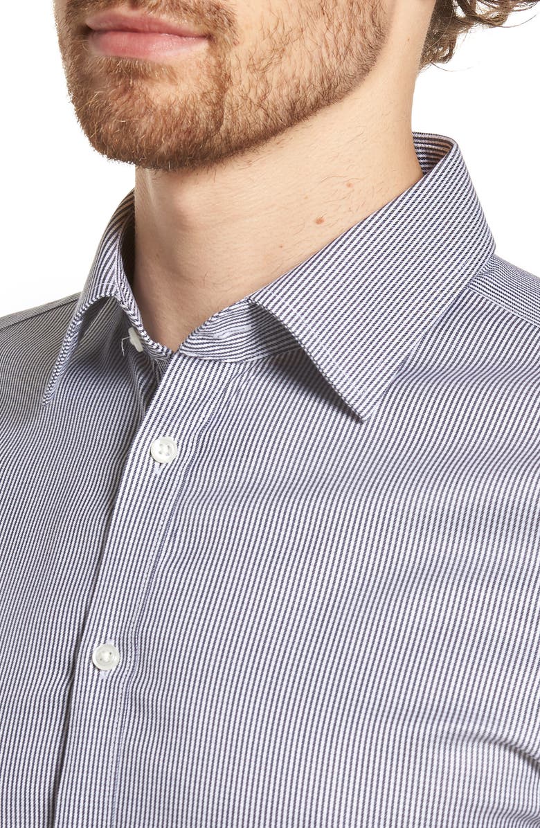 NORDSTROM MEN'S SHOP Smartcare<sup>™</sup> Extra Trim Fit Stripe Dress Shirt, Alternate, color, 