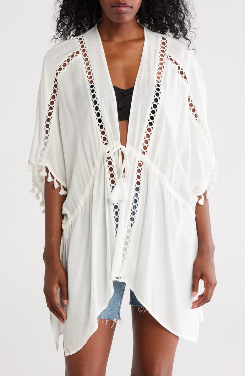 Vince Camuto Circle Lace Inset Topper, Main, color, Bright White