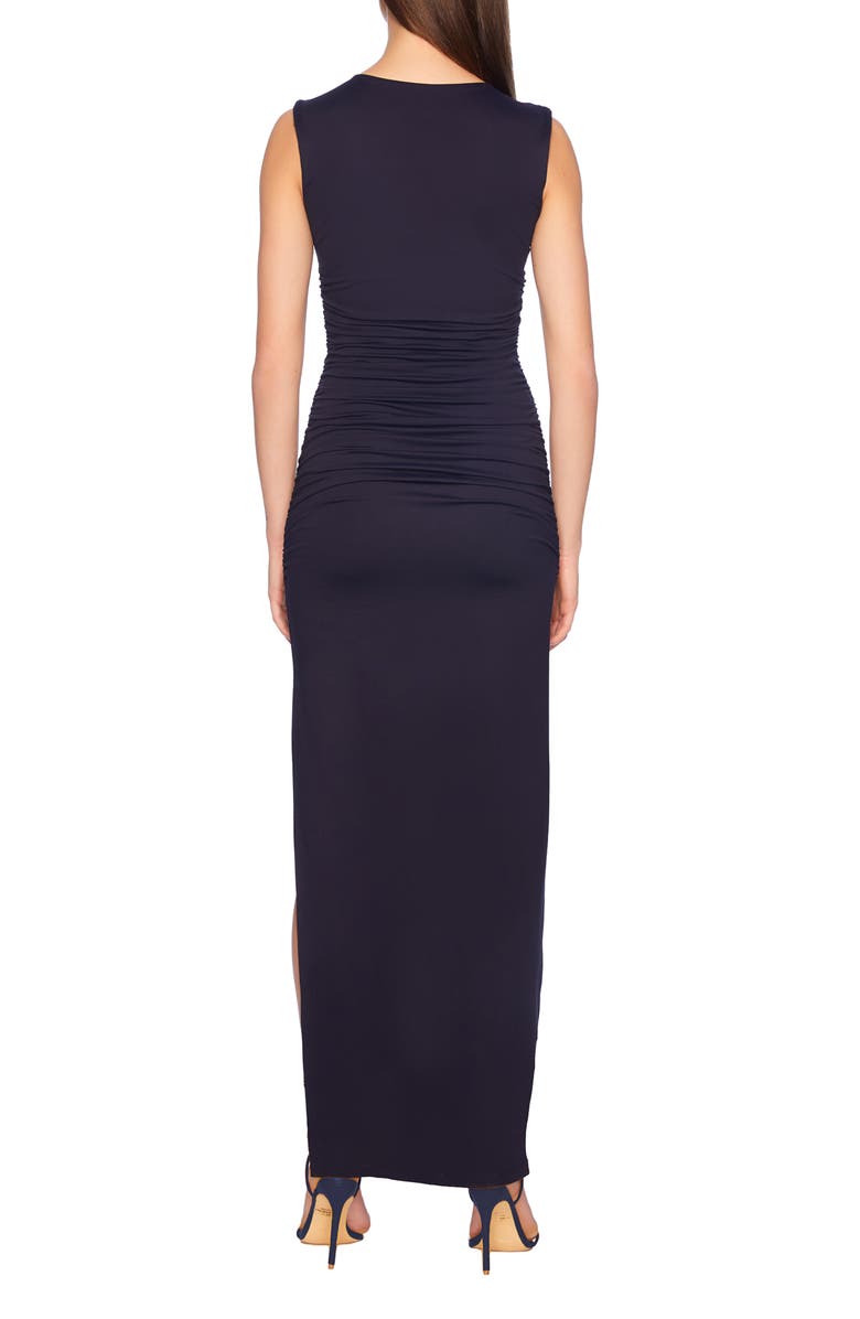 Susana Monaco Gathered Sleeveless Body-Con Dress, Alternate, color, Midnight