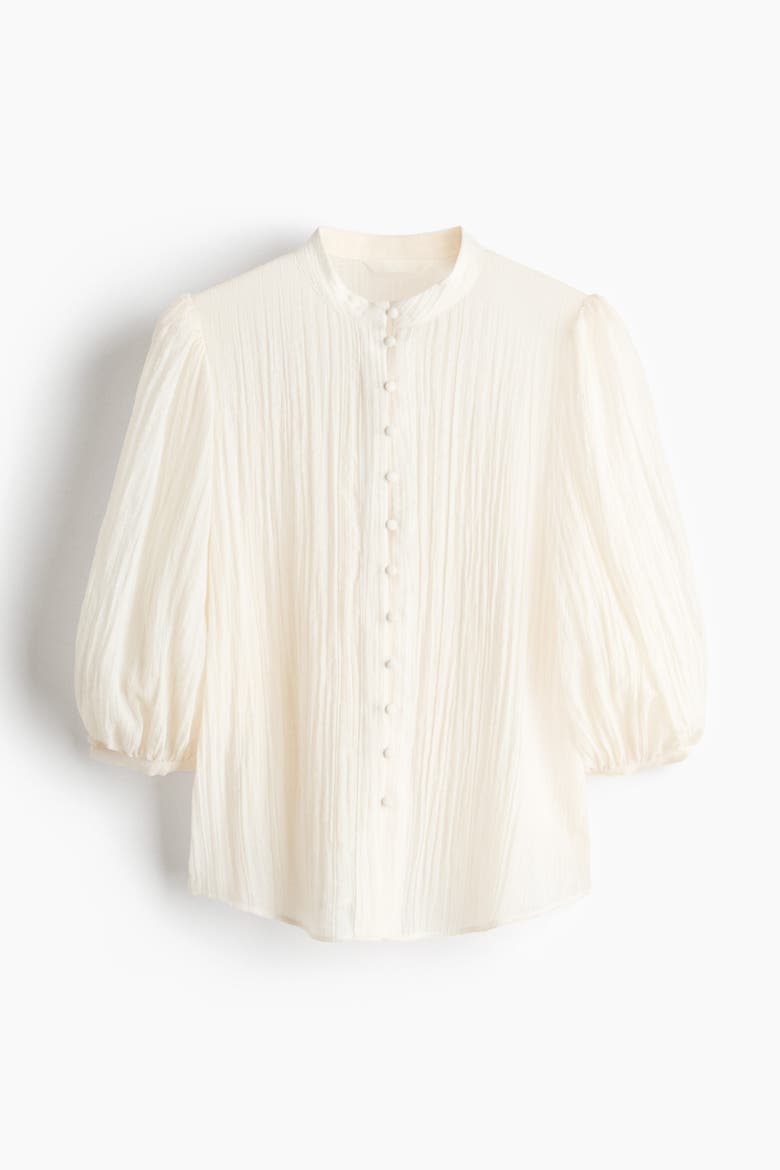 Balloon-sleeved Blouse, Alternate, color, Cream/floral