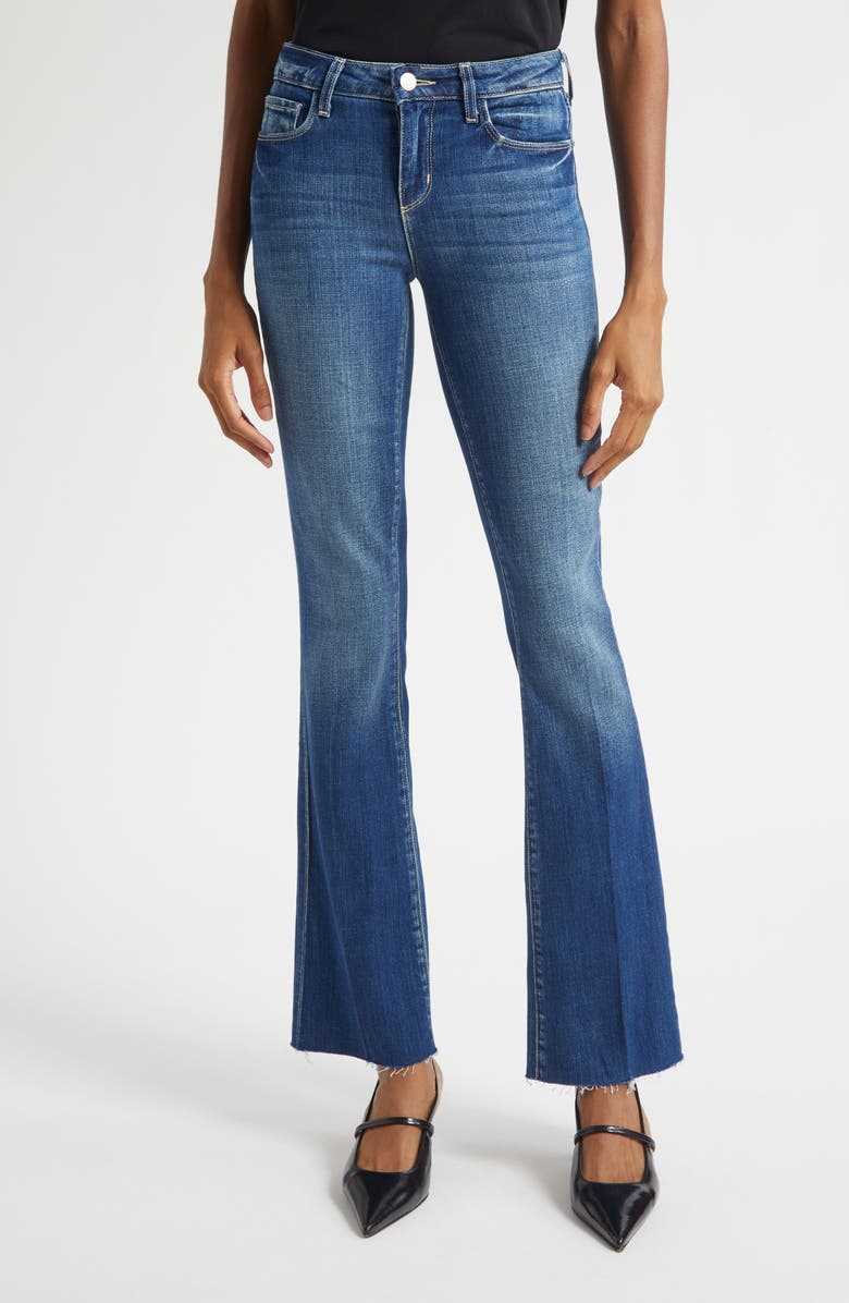 L'AGENCE Sneeki Raw Hem Straight Leg Jeans, Main, color, Hasting