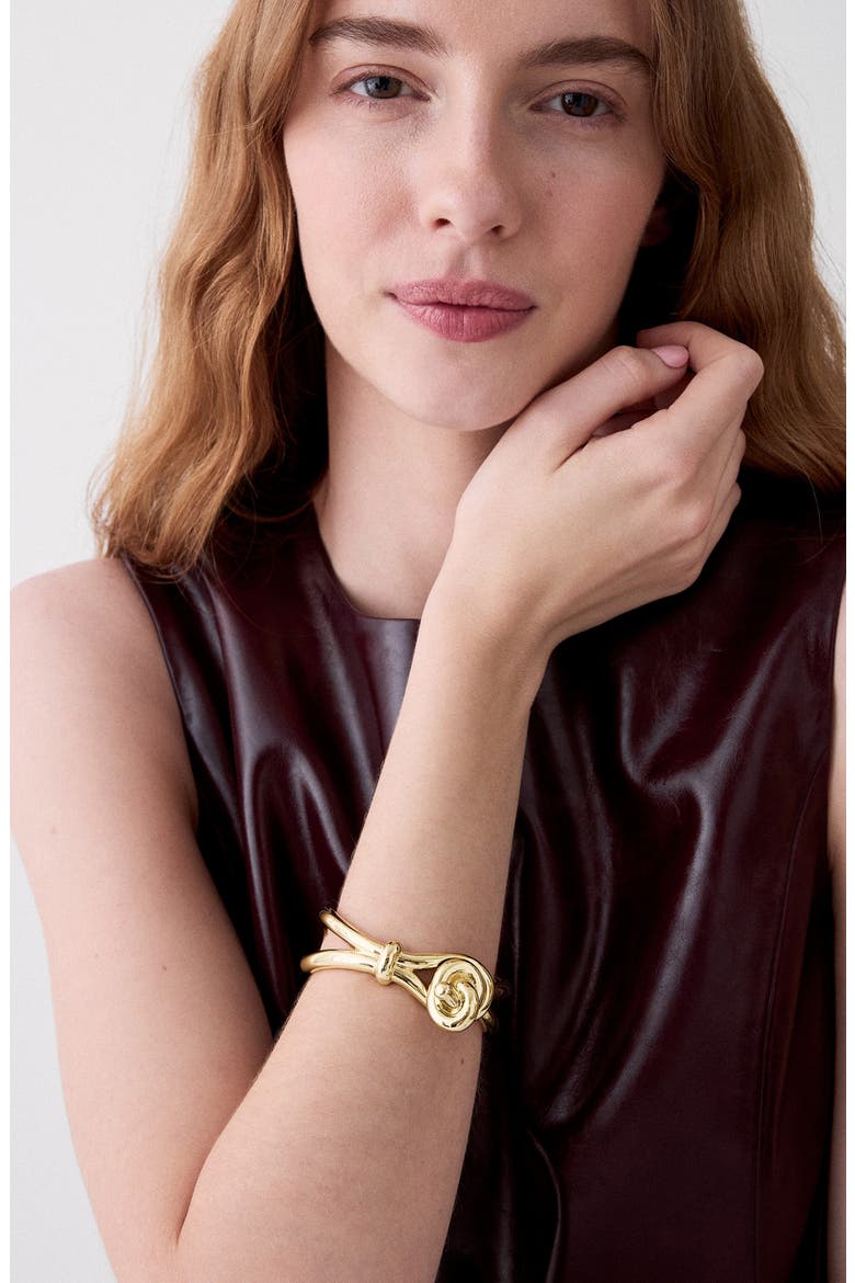 Statement Knot Cuff, Alternate, color, GOLD