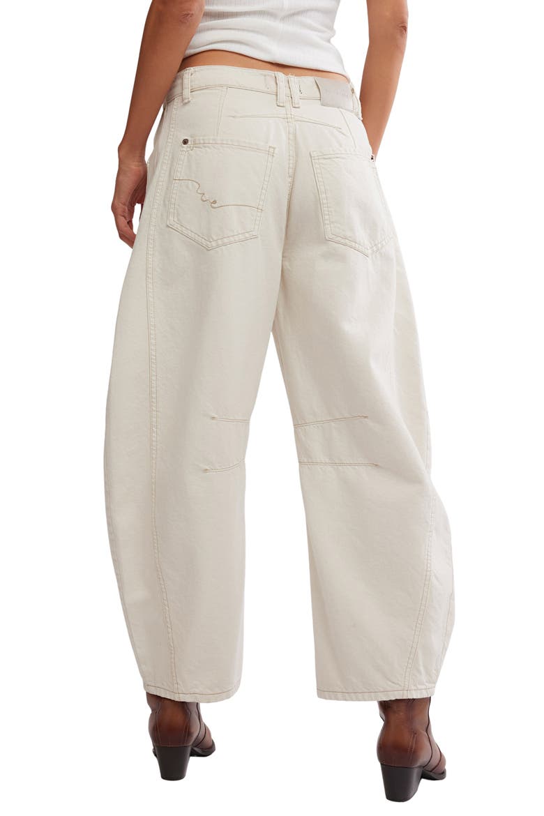 Good Luck Mid Rise Barrel Leg Jeans, Alternate, color, MILK