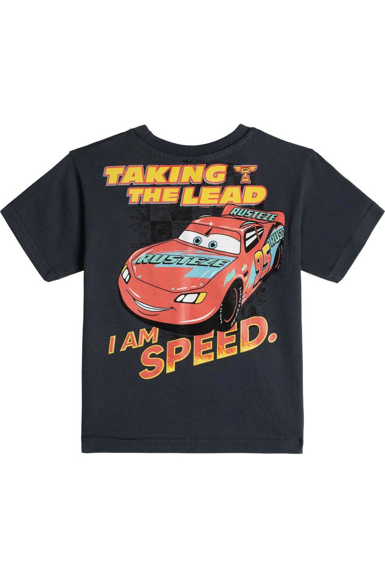Cars Lightning McQueen T-Shirt and Mesh Shorts Set, Alternate, color, McQueen Charcoal