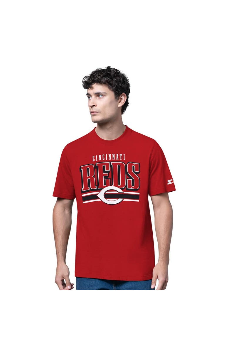 STARTER Men's Starter Heather Gray/Red Cincinnati Reds Two-Pack Long Sleeve & Short Sleeve T-Shirt Set, Alternate, color, Red