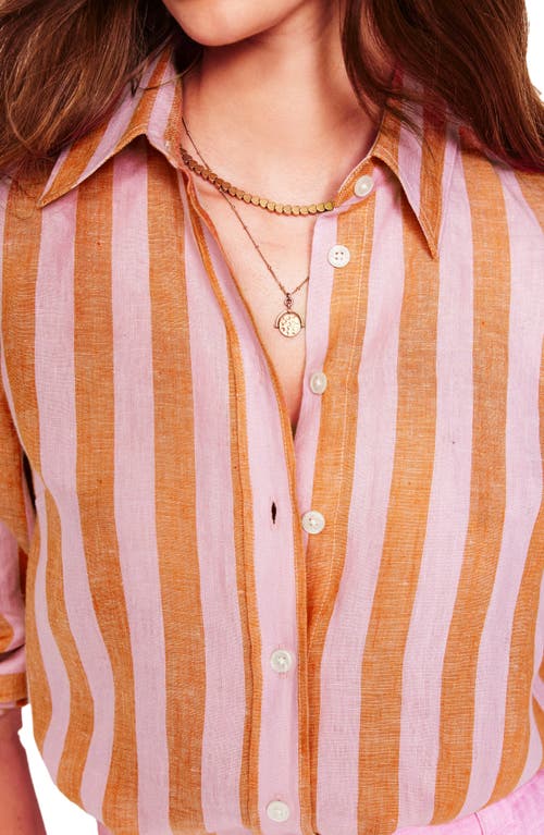 BODEN BODEN SIENNA STRIPE LINEN BUTTON-UP SHIRT