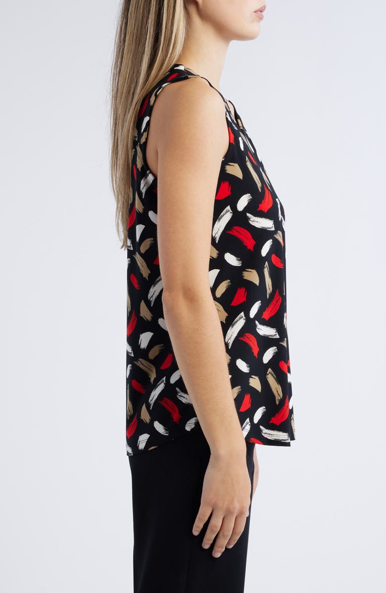 Anne Klein Brush Stroke Print Pleat Neck Shell, Alternate, color, 