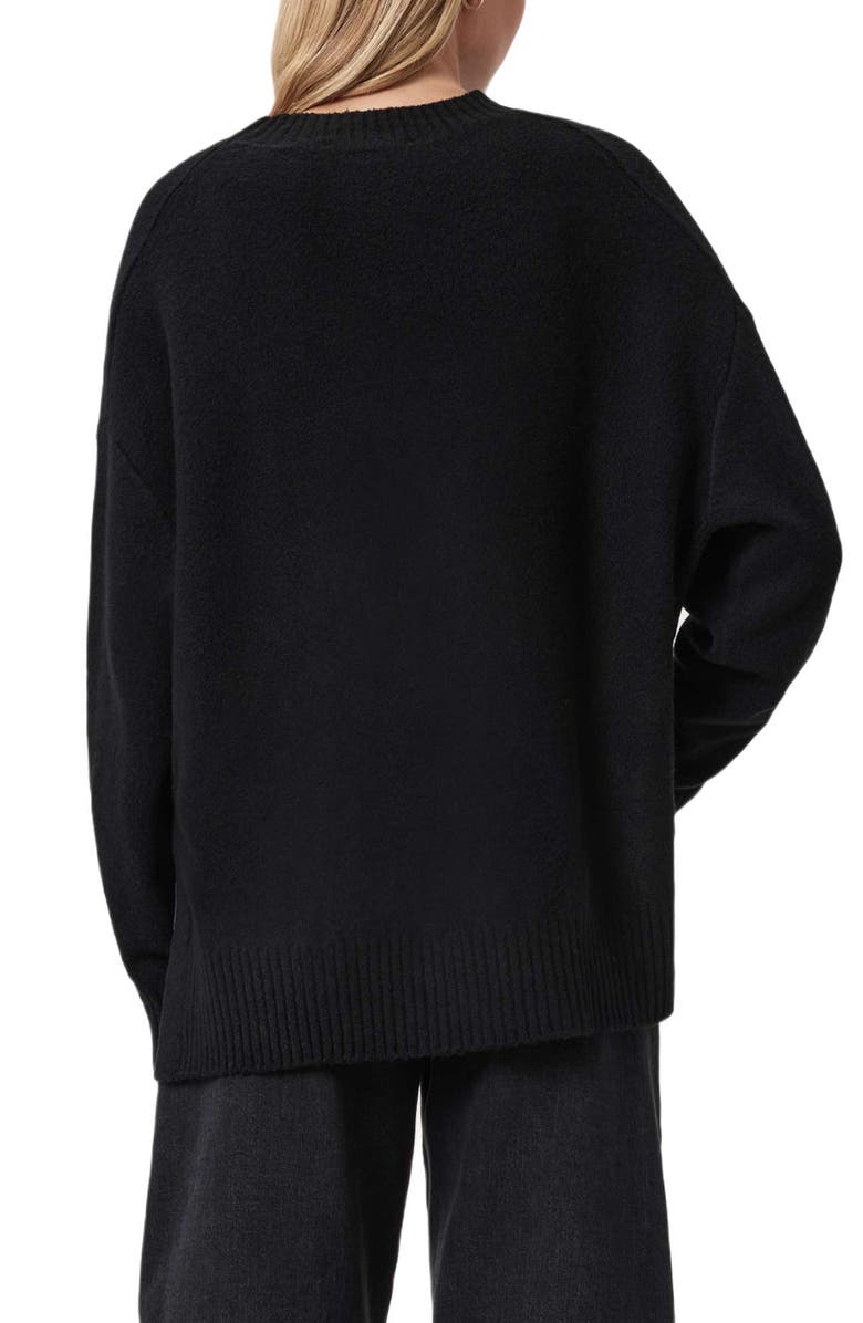 AllSaints Zinc Logo Sweater, Alternate, color, Black/ Chalk White