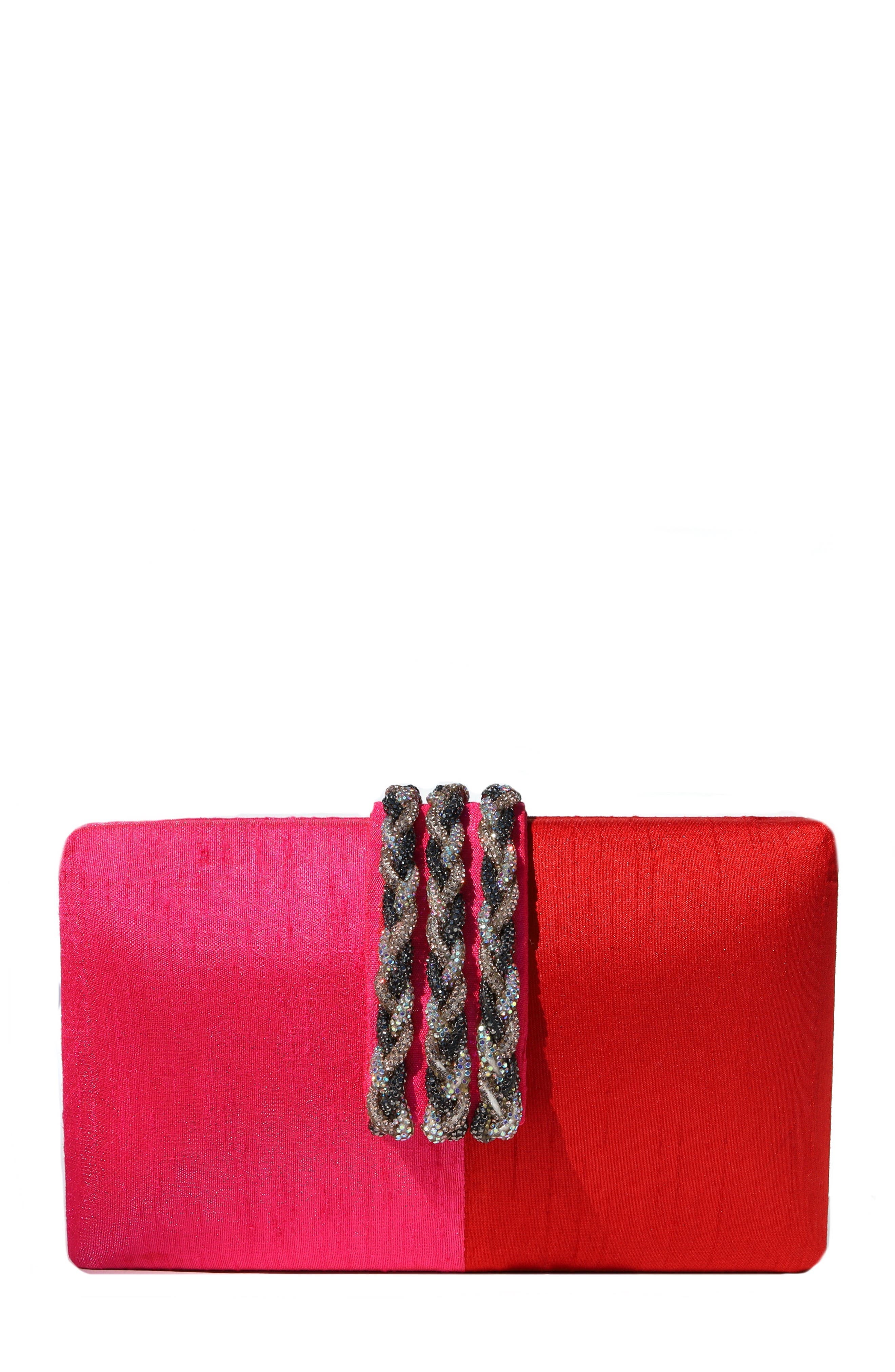 Simitri Color Block Braided Clutch, Main, color, Gulaab