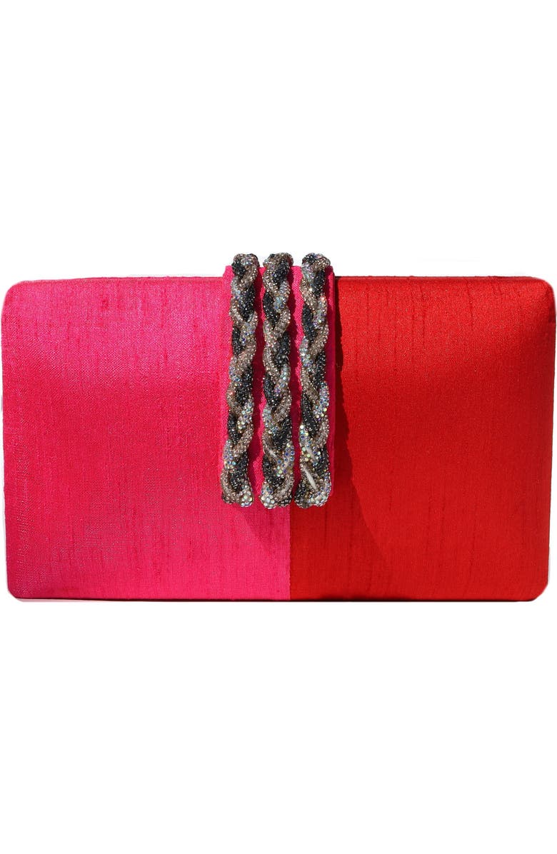Simitri Color Block Braided Clutch, Main, color, Gulaab
