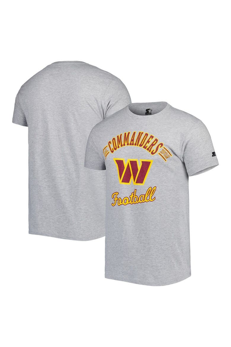 Men's Starter Heathered Gray Washington Commanders Prime Time T-Shirt, Main, color, Gray