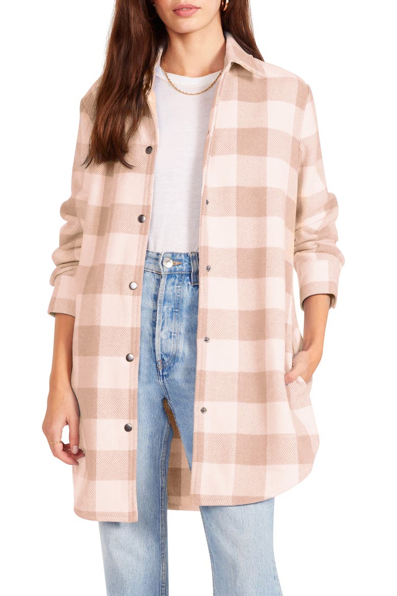 Eldridge Oversize Buffalo Check Shirt Jacket, Main, color, ALABASTER CHECK