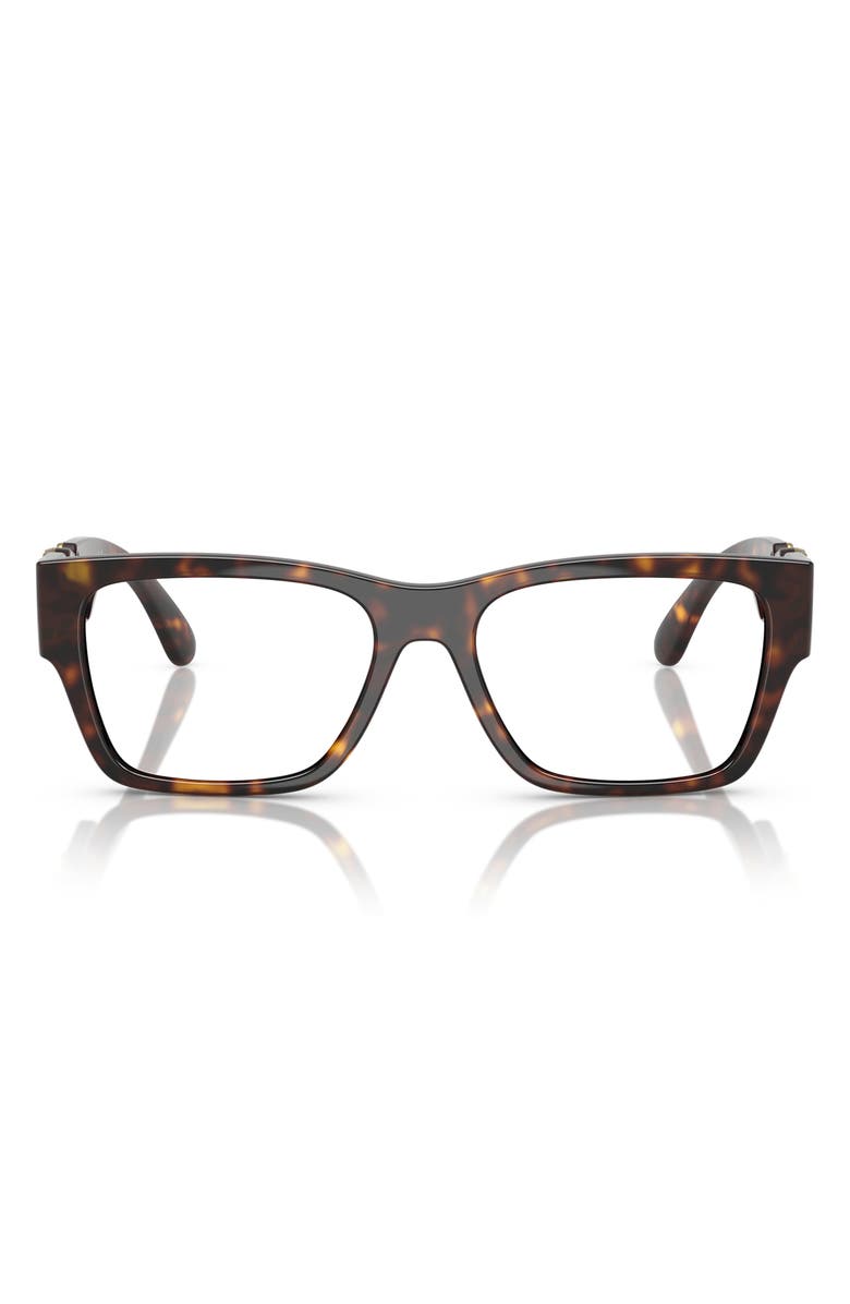 Versace 55mm Pillow Optical Glasses, Main, color, Havana