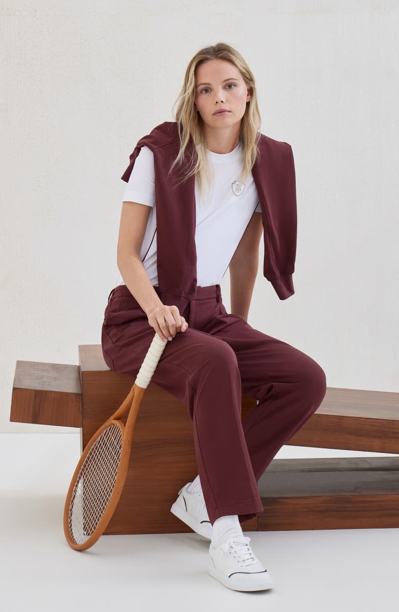 Brunello Cucinelli Jersey T-shirt with logo, Alternate, color, White