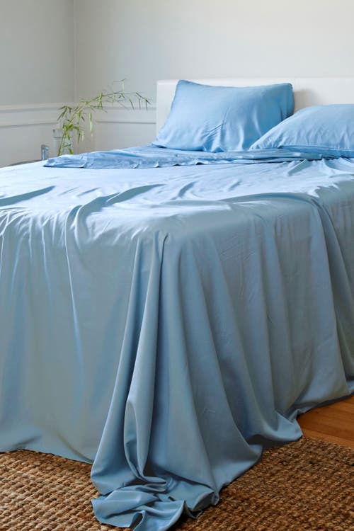 Bedvoyage Luxury 100% Viscose Cooling Bed Sheet Set In Ocean